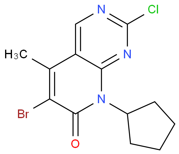 6-Bromo-2-chloro-8-cyclopentyl-5-methylpyrido[2,3-d]pyrimidin-7(8H)-one 99%