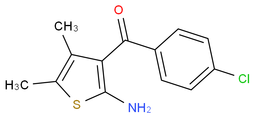 2-氨基-3-(4-氯苯甲酰基)-4,5-二甲基噻吩化学结构式