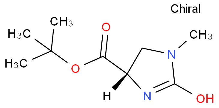 83056-79-5 (4S)-1-甲基-2-氧代咪唑啉-4-甲酸叔丁酯 结构式图片