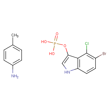 5-溴-4-氯-3-吲哚磷酸 对甲苯胺盐化学结构式