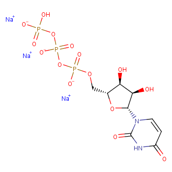 Uridine-5'-triphosphoric acid trisodium salt structure