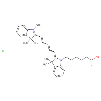 Cy5羧酸化学结构式