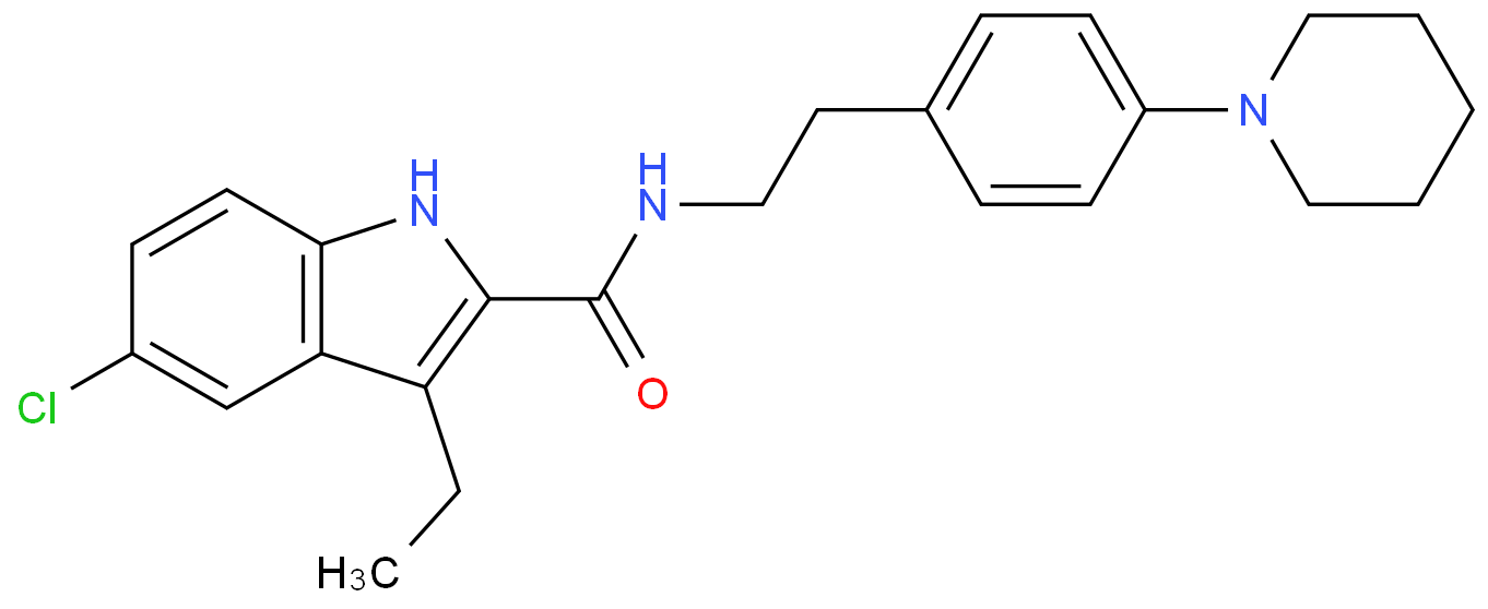 5-chloro-3-ethyl-N-[2-(4-piperidin-1-ylphenyl)ethyl]-1H-indole-2-carboxamide