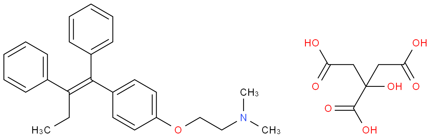 trans-2-(p-(1,2-Diphenyl-1-butenyl)phen-oxy)-N,N-dimethylethylamine citrate