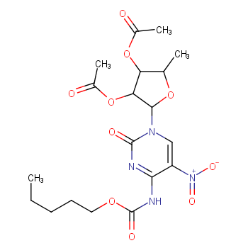 2'',3''-Di-O-acetyl-5''-deoxy-5-nitro-N4-(pentyloxycarbonyl)cytidine
