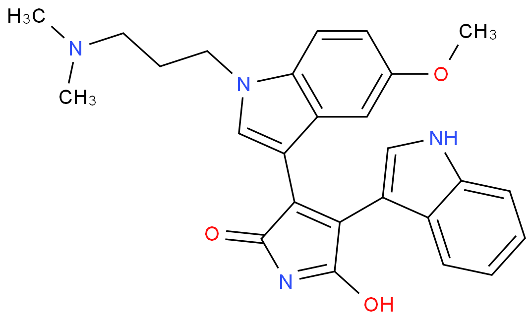 3-(1-(3-(二甲氨基)丙基)-5-甲氧基-1H-吲哚-3-基)-4-(1H-吲哚-3-基)-1H-吡咯-2,5-二酮/133053-19-7